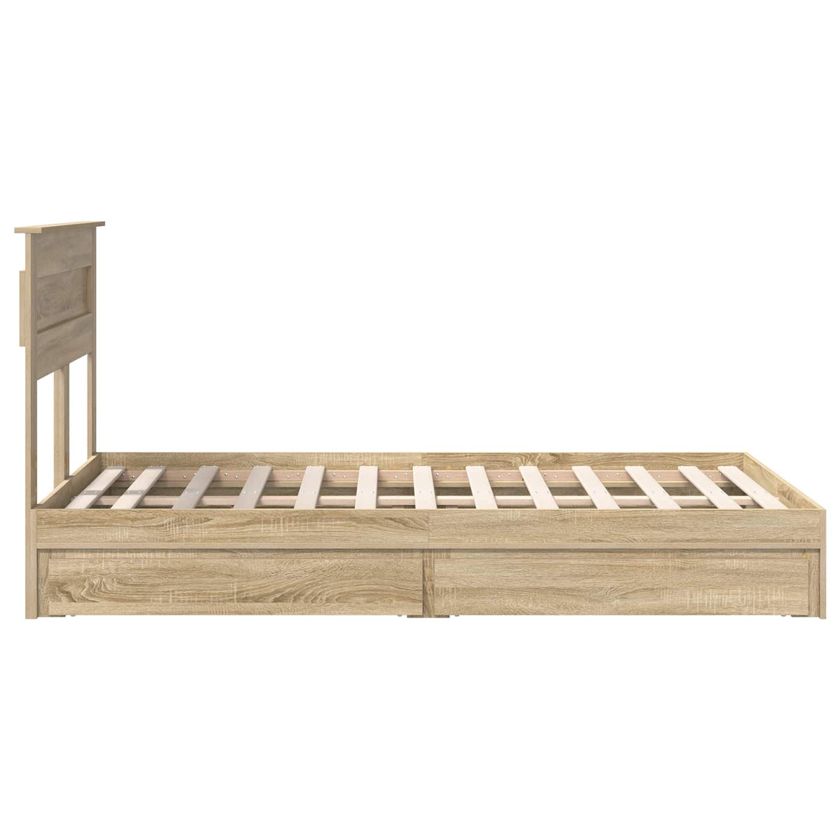 Seng Med Oppbevaring Sonoma Eik 120 X 200 Cm Konstruert Tre