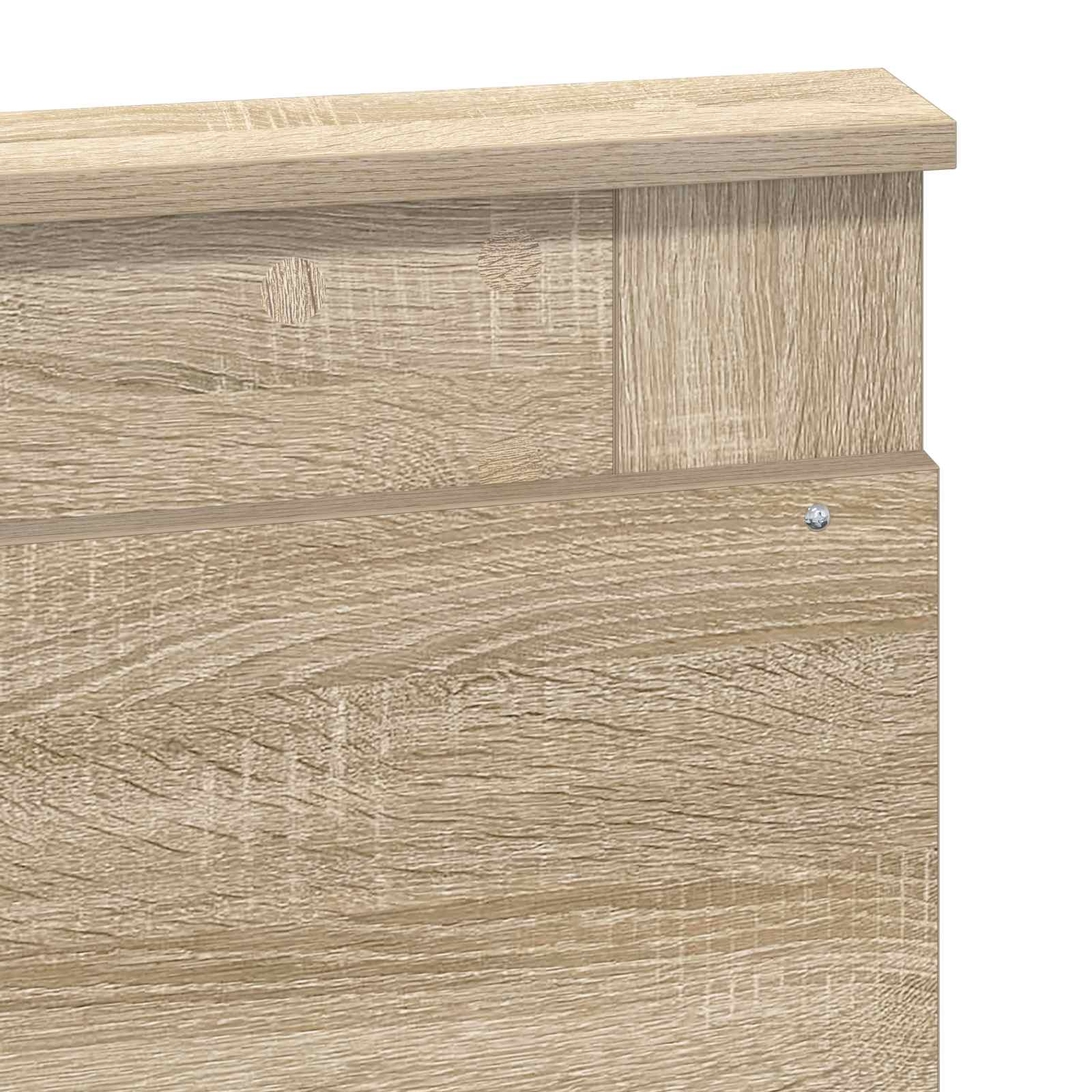 Seng Med Oppbevaring Sonoma Eik 120 X 200 Cm Konstruert Tre