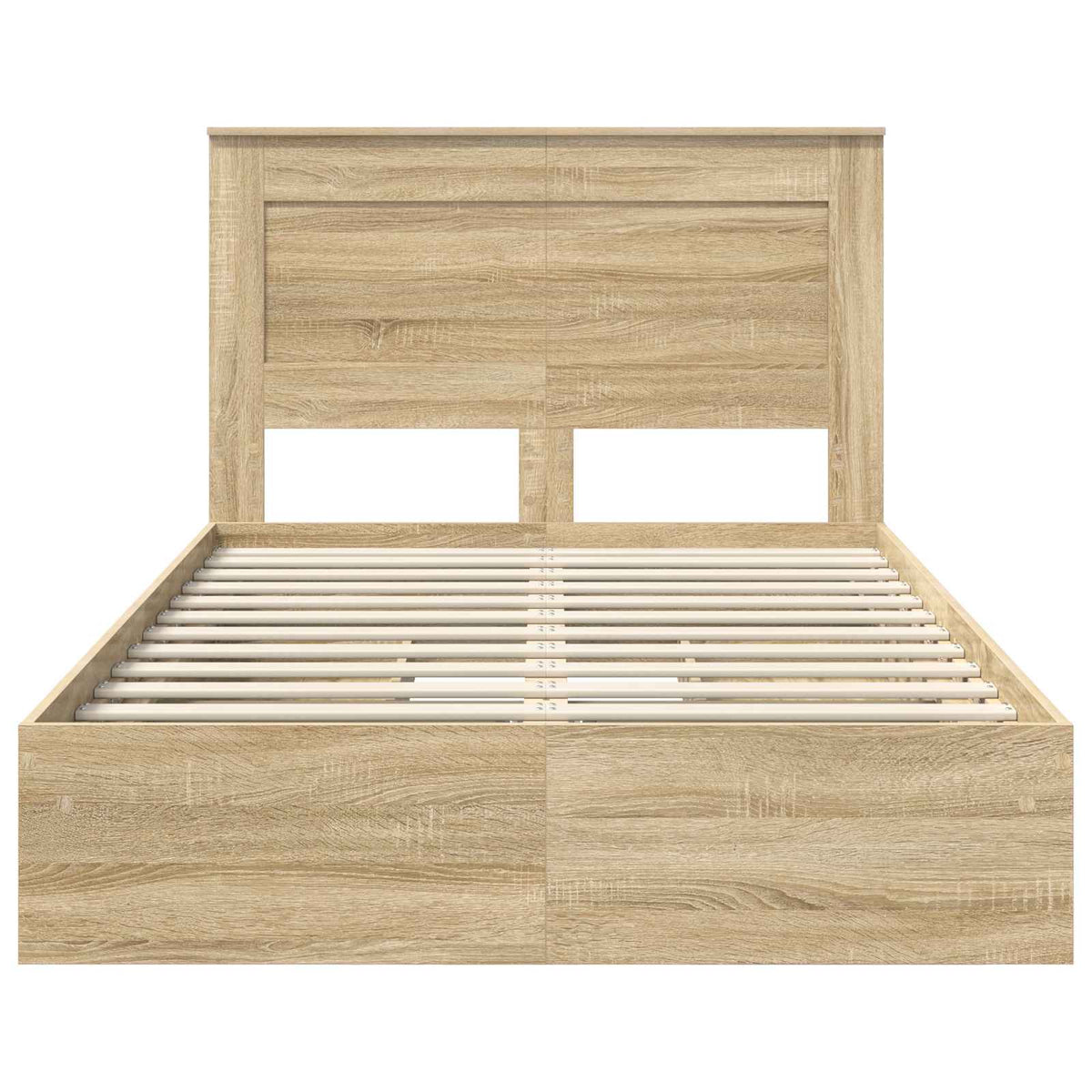 Seng Med Oppbevaring Sonoma Eik 120 X 200 Cm Konstruert Tre