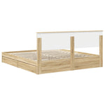 Seng Med Oppbevaring Sonoma Eik 180 X 200 Cm Konstruert Tre