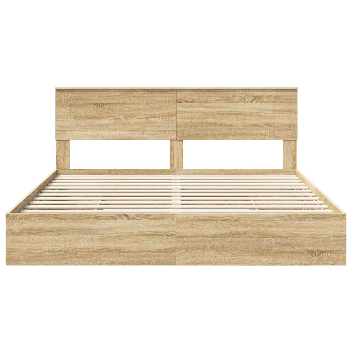 Seng Med Oppbevaring Sonoma Eik 180 X 200 Cm Konstruert Tre