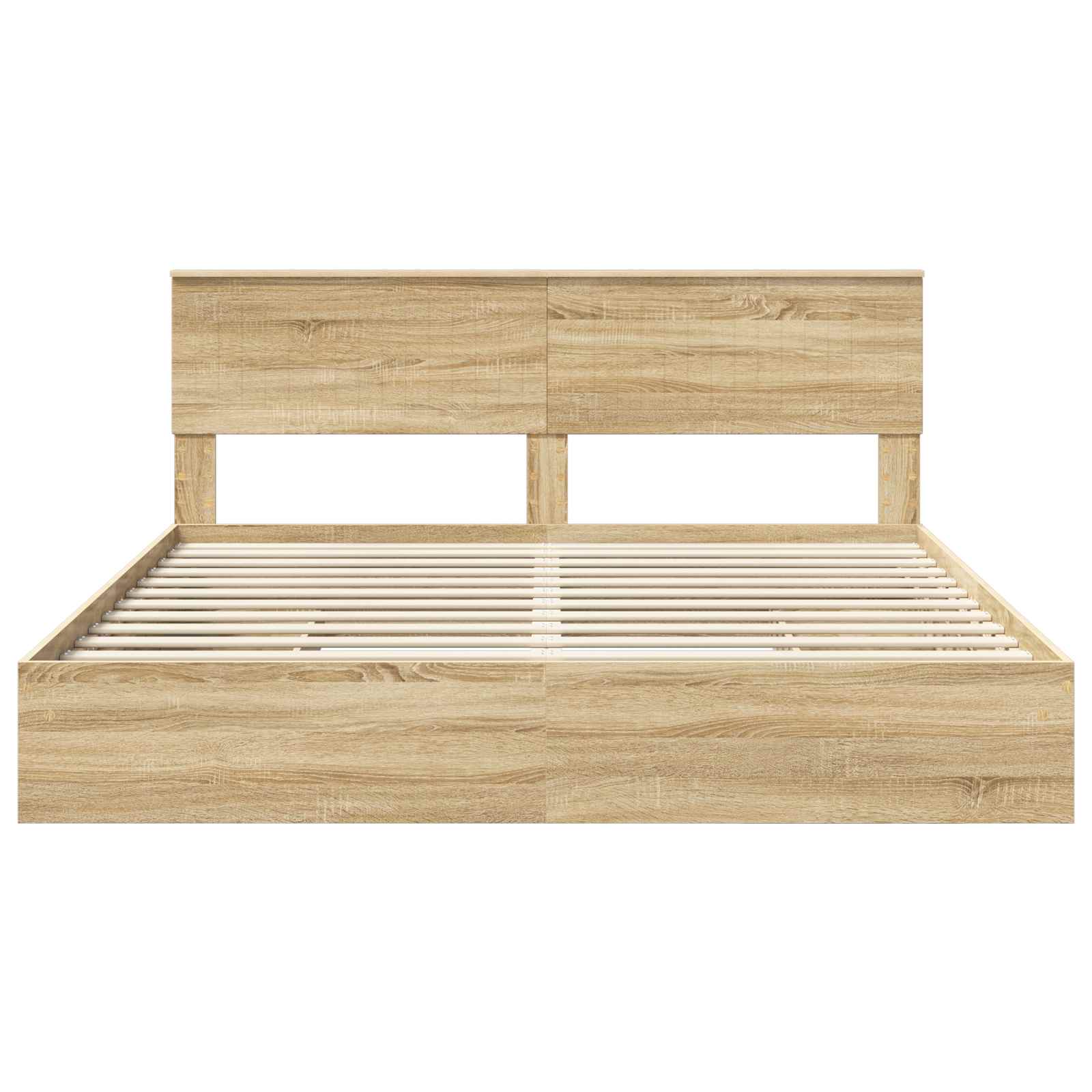 Seng Med Oppbevaring Sonoma Eik 180 X 200 Cm Konstruert Tre