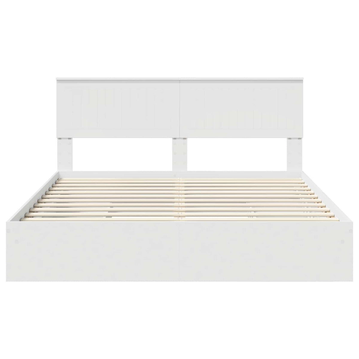 Seng Med Oppbevaring Med Skuff Hvit 160 X 200 Cm Konstruert Tre