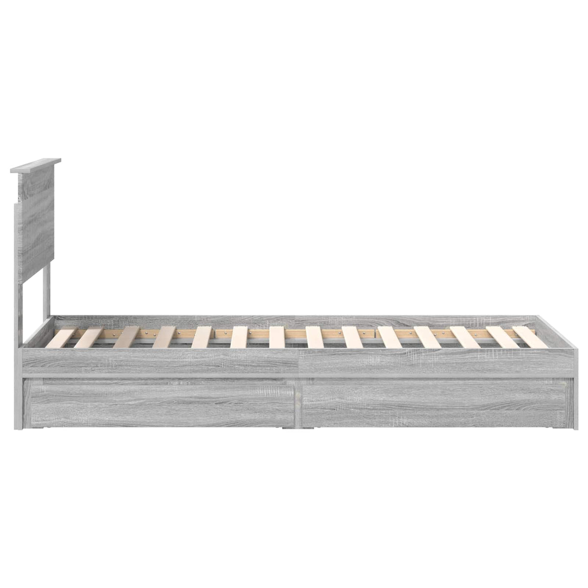 Seng Med Oppbevaring Grå Sonoma 75 X 190 Cm Konstruert Tre
