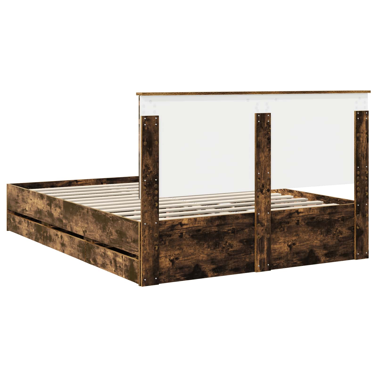 Sengestamme Med Hodegjerde Røkt Eik 150 X 200 Cm Ingeniørtre
