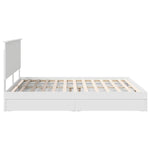 Seng Med Oppbevaring Med Skuff Hvit 180 X 200 Cm Konstruert Tre