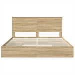 Seng Med Oppbevaring Sonoma Eik 180 X 200 Cm Konstruert Tre