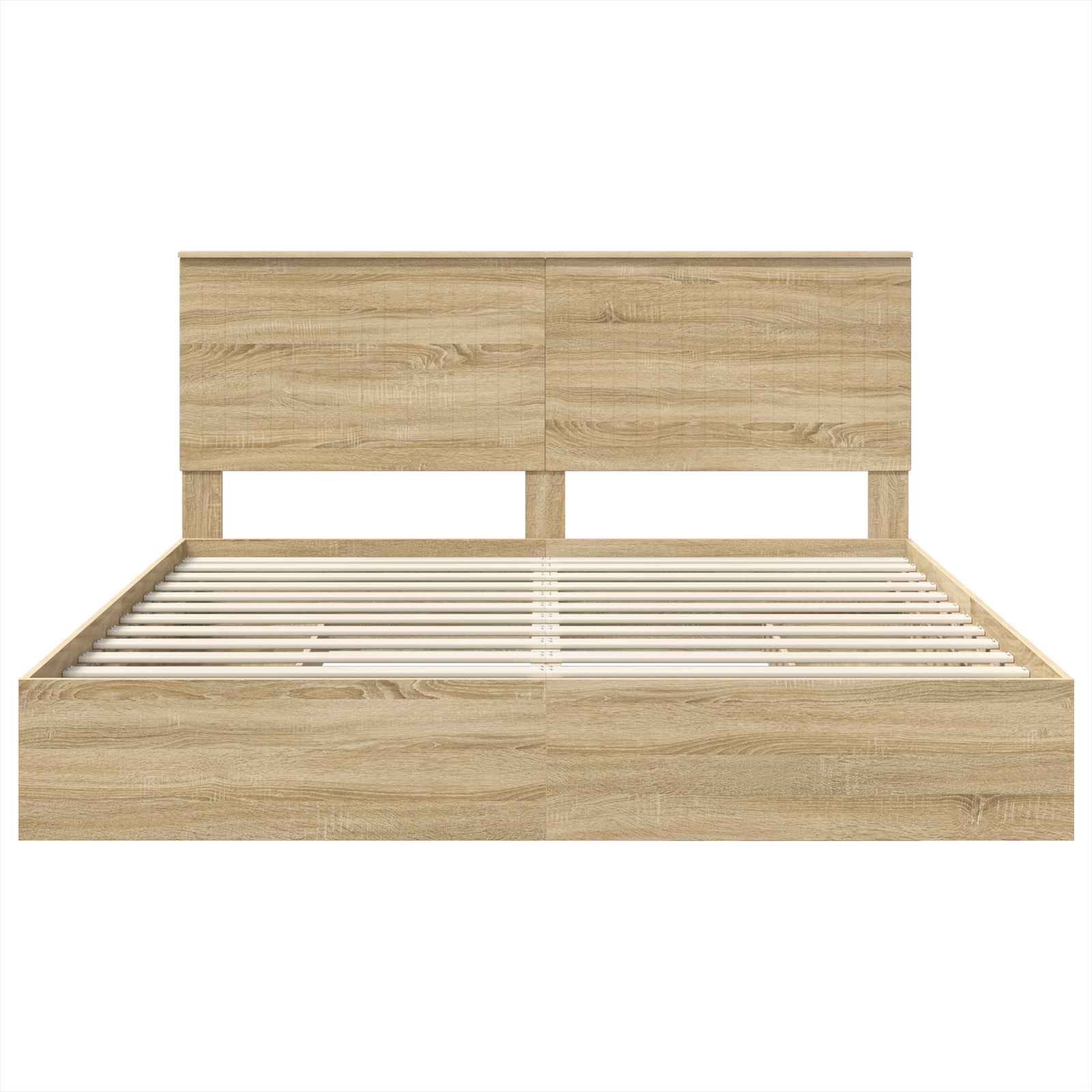 Seng Med Oppbevaring Sonoma Eik 180 X 200 Cm Konstruert Tre