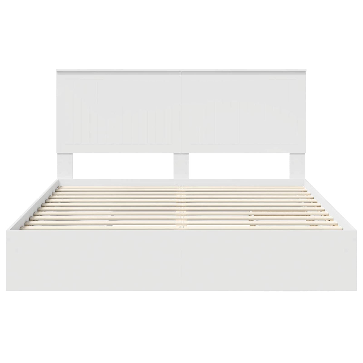 Seng Med Oppbevaring Med Skuff Hvit 160 X 200 Cm Konstruert Tre