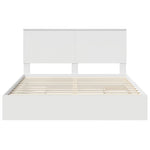 Seng Med Oppbevaring Med Skuff Hvit 160 X 200 Cm Konstruert Tre
