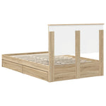 Seng Med Oppbevaring Sonoma Eik 120 X 200 Cm Konstruert Tre
