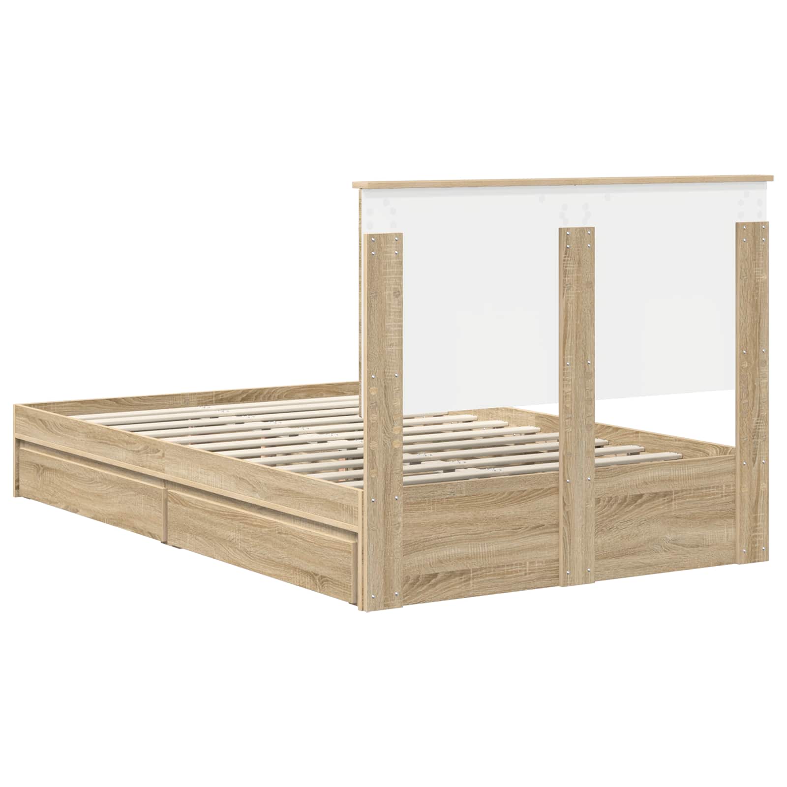 Seng Med Oppbevaring Sonoma Eik 120 X 200 Cm Konstruert Tre