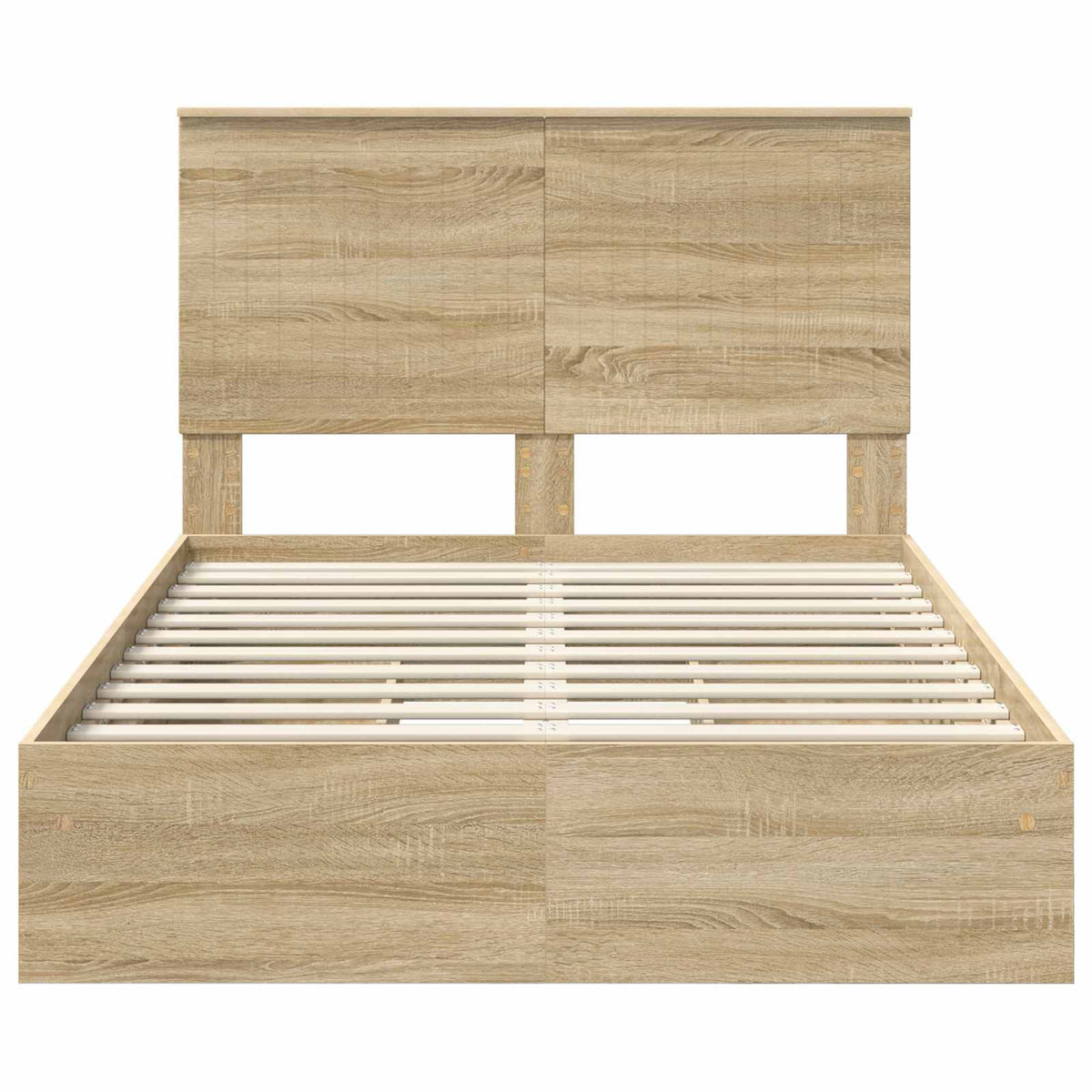Seng Med Oppbevaring Sonoma Eik 120 X 200 Cm Konstruert Tre