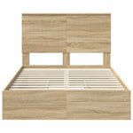 Seng Med Oppbevaring Sonoma Eik 120 X 200 Cm Konstruert Tre