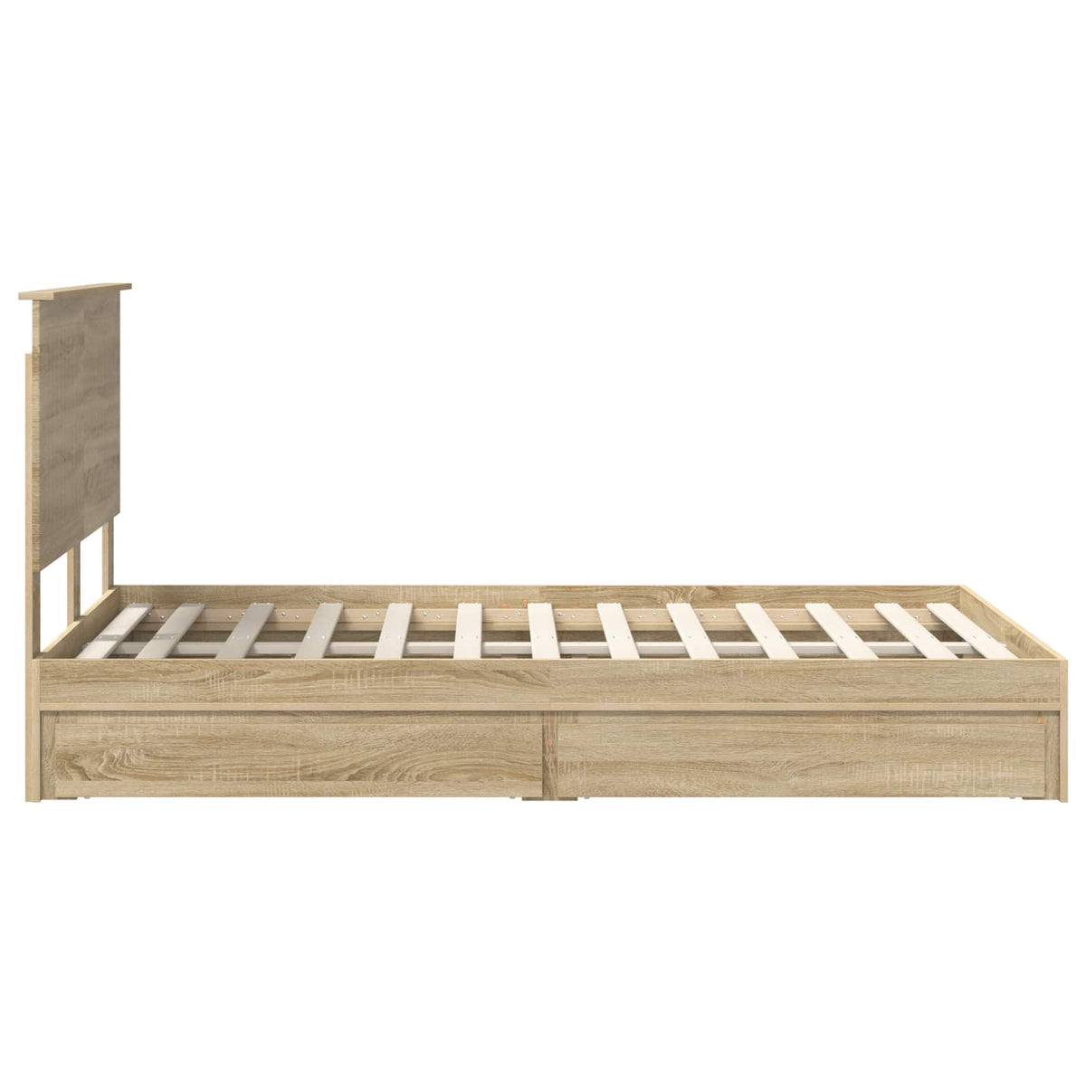 Seng Med Oppbevaring Sonoma Eik 120 X 200 Cm Konstruert Tre