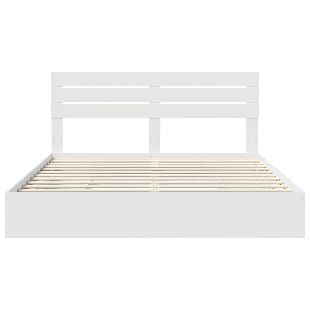 Seng Med Oppbevaring Med Skuff Hvit 180 X 200 Cm Konstruert Tre