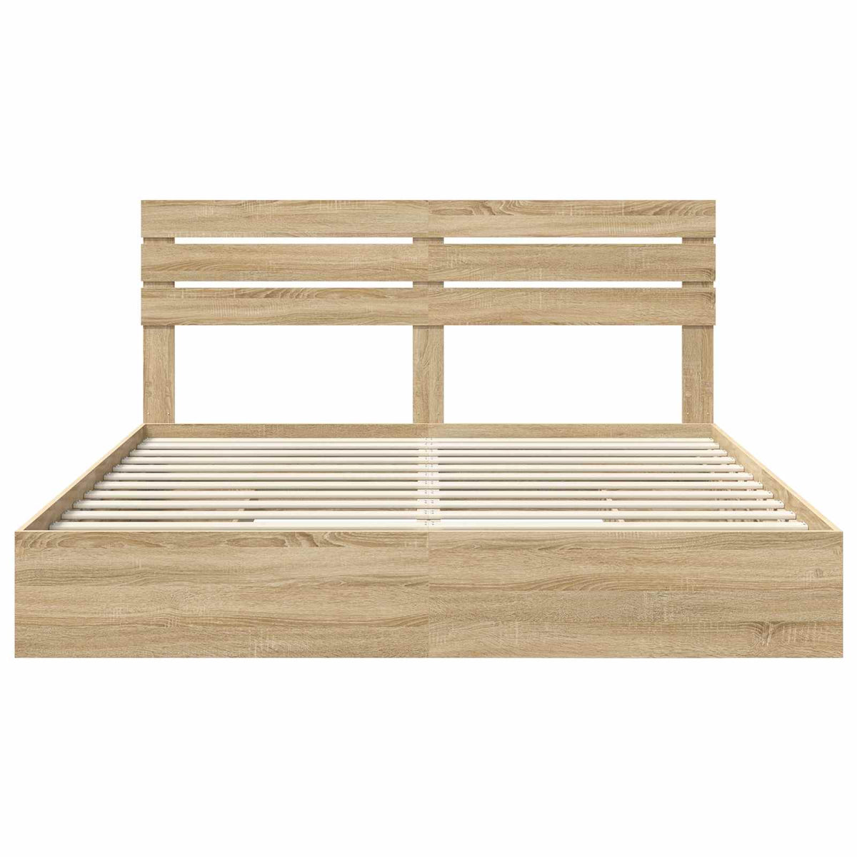 Seng Med Oppbevaring Sonoma Eik 180 X 200 Cm Konstruert Tre