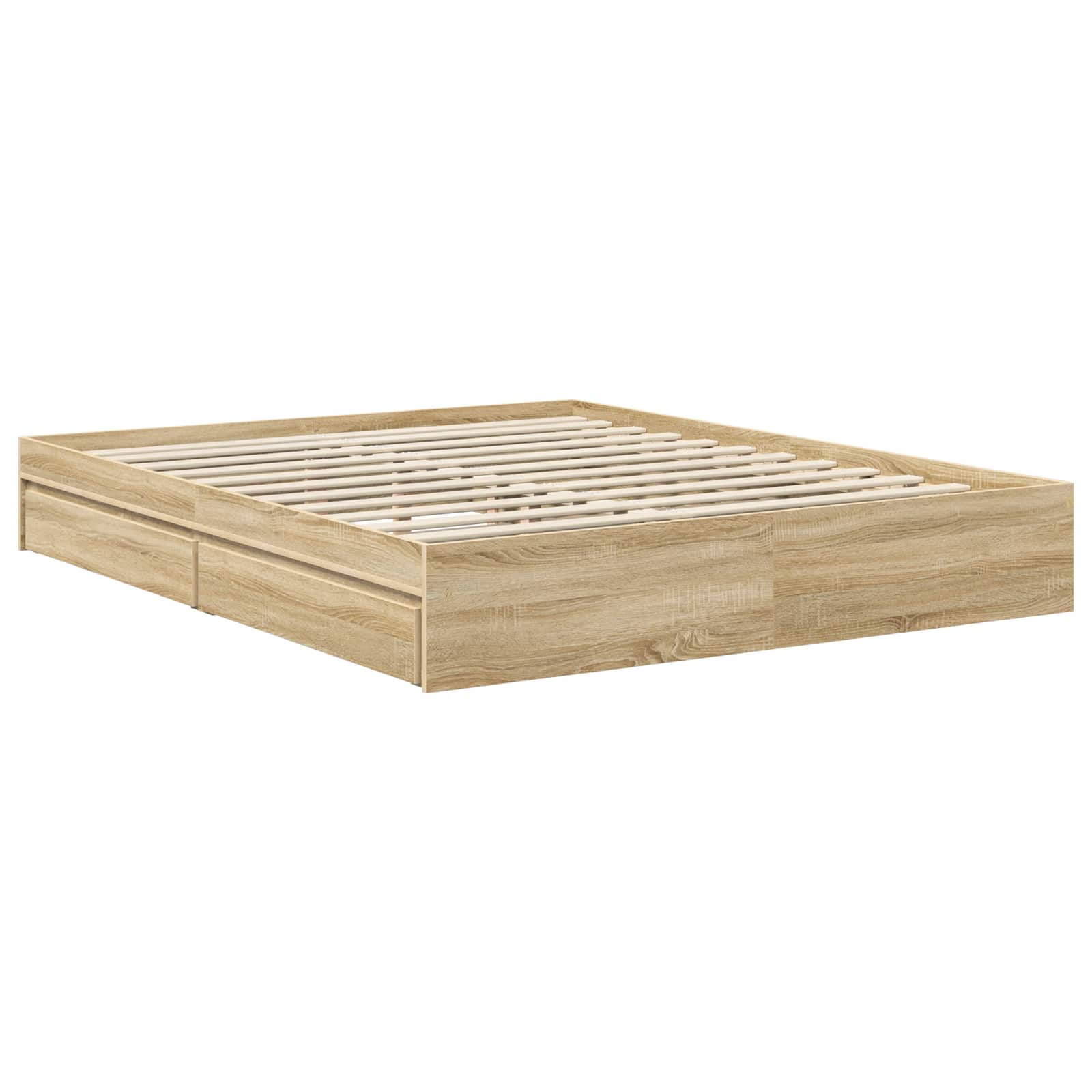 Seng Med Oppbevaring Med Skuff Hvit 160 X 200 Cm Konstruert Tre
