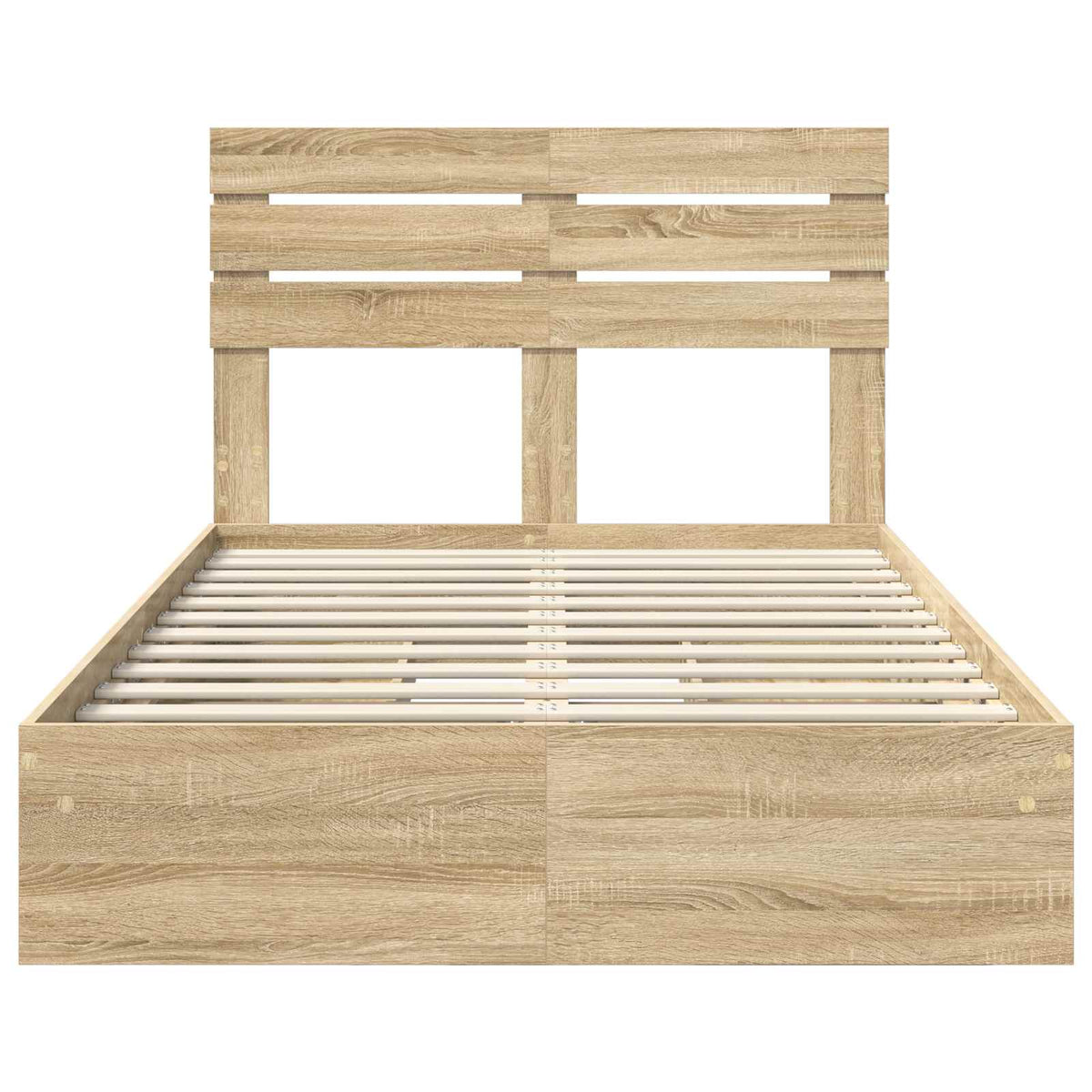Seng Med Oppbevaring Sonoma Eik 120 X 200 Cm Konstruert Tre