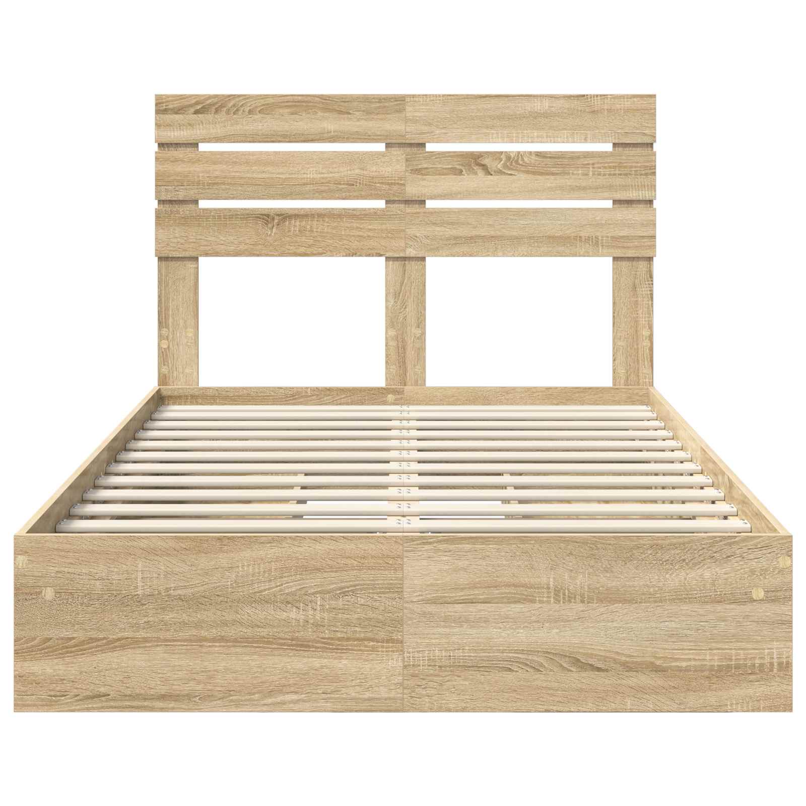 Seng Med Oppbevaring Sonoma Eik 120 X 200 Cm Konstruert Tre