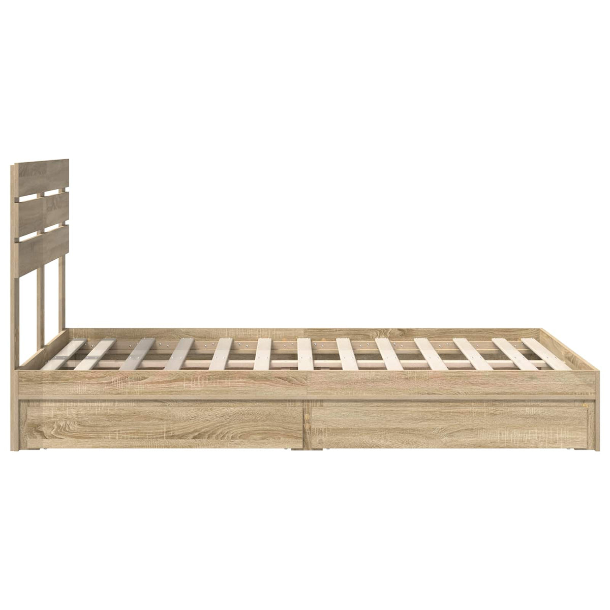 Seng Med Oppbevaring Sonoma Eik 120 X 200 Cm Konstruert Tre