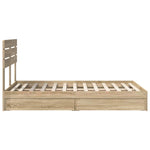 Seng Med Oppbevaring Sonoma Eik 120 X 200 Cm Konstruert Tre