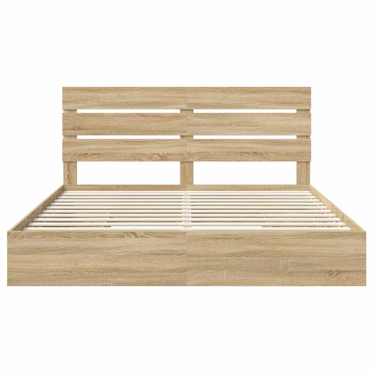 Seng Med Oppbevaring Sonoma Eik 180 X 200 Cm Konstruert Tre