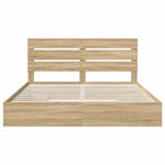 Seng Med Oppbevaring Sonoma Eik 180 X 200 Cm Konstruert Tre