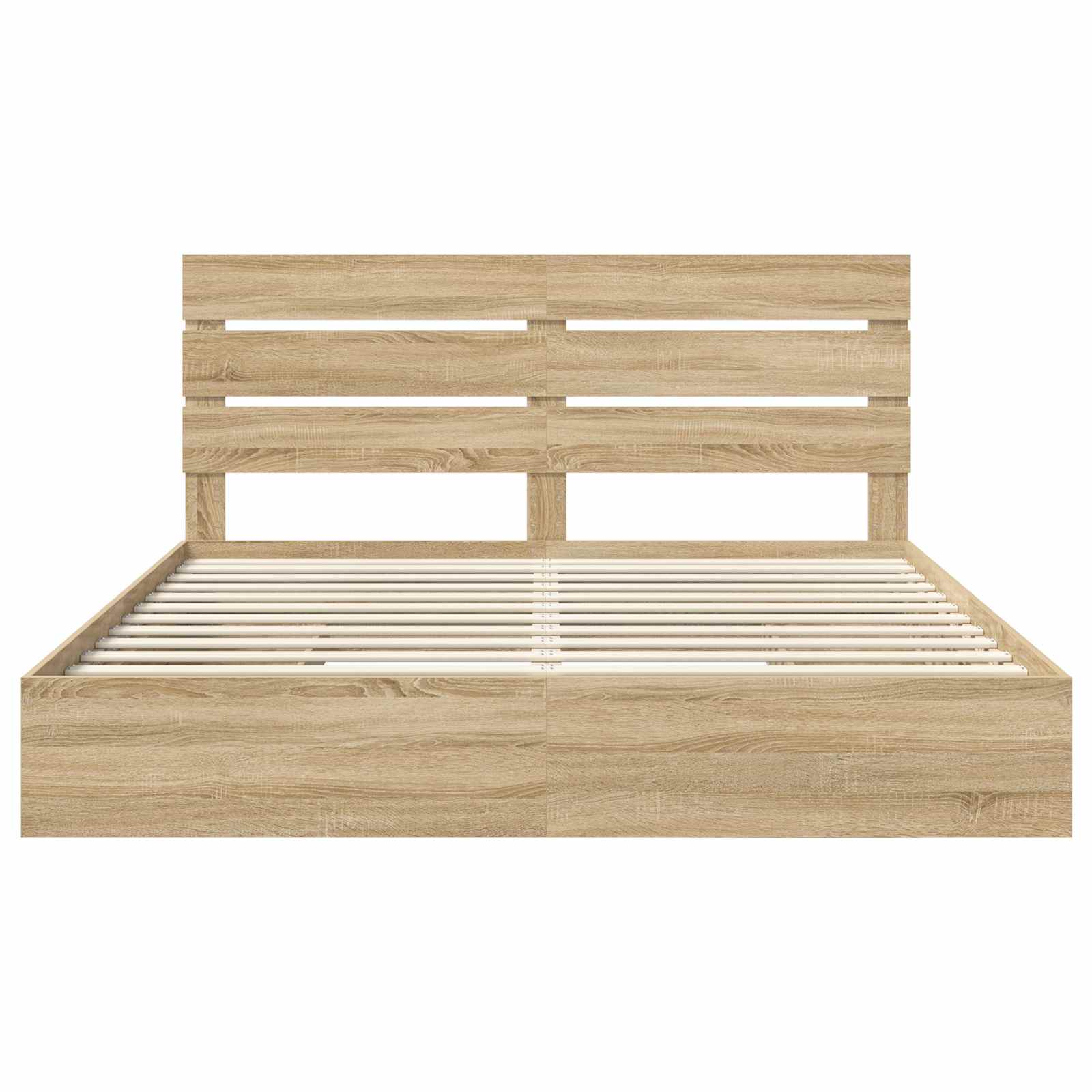 Seng Med Oppbevaring Sonoma Eik 180 X 200 Cm Konstruert Tre