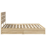 Seng Med Oppbevaring Sonoma Eik 180 X 200 Cm Konstruert Tre