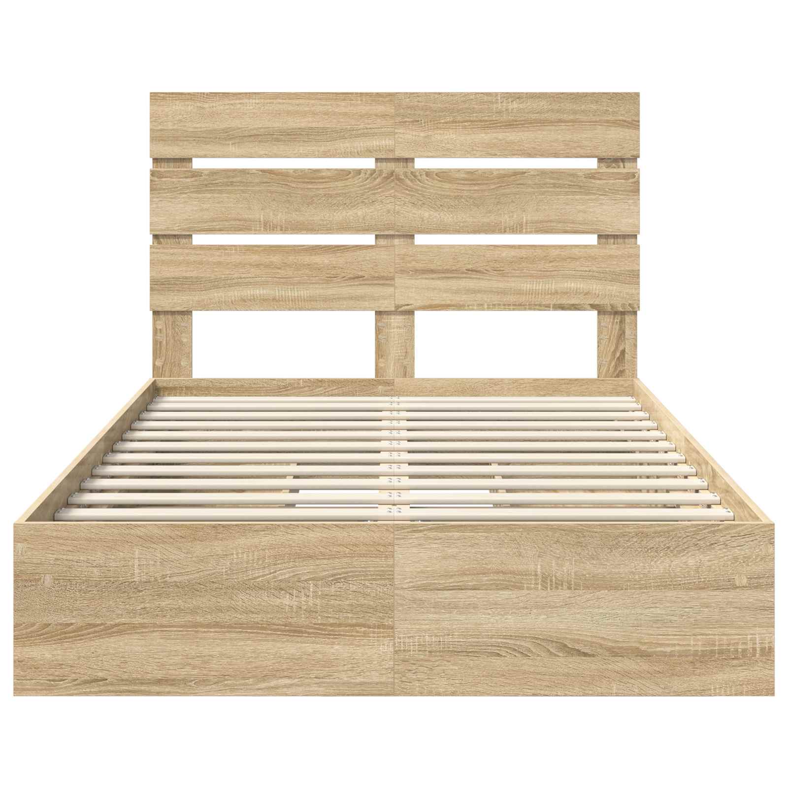 Seng Med Oppbevaring Sonoma Eik 120 X 200 Cm Konstruert Tre