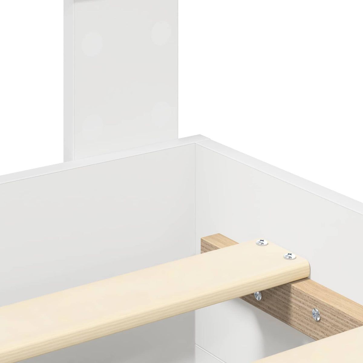 Sengestamme Med Skuff Hvit 180 X 200 Cm Konstruert Tre