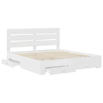Sengestamme Med Skuff Hvit 180 X 200 Cm Konstruert Tre