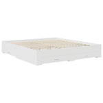 Sengestamme Med Skuff Hvit 180 X 200 Cm Konstruert Tre