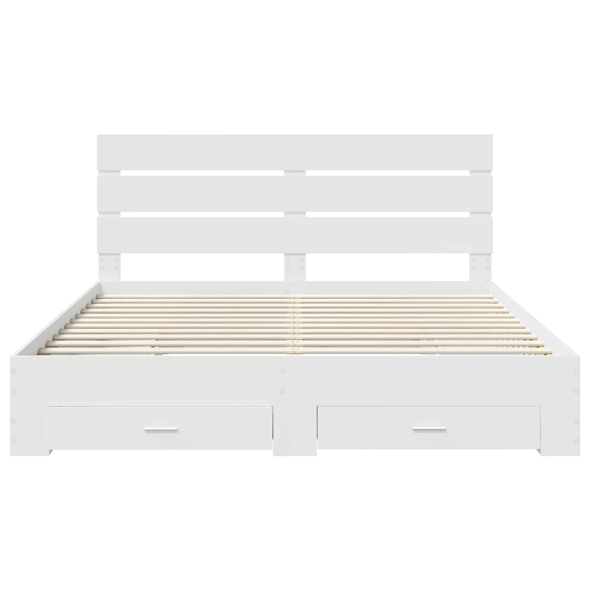 Sengestamme Med Skuff Hvit 180 X 200 Cm Konstruert Tre