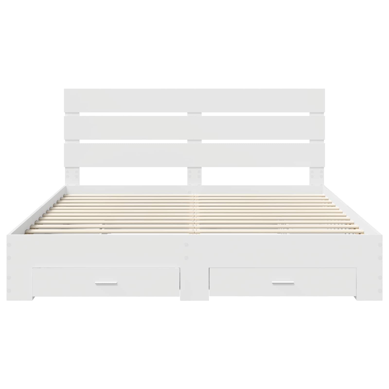 Sengestamme Med Skuff Hvit 180 X 200 Cm Konstruert Tre