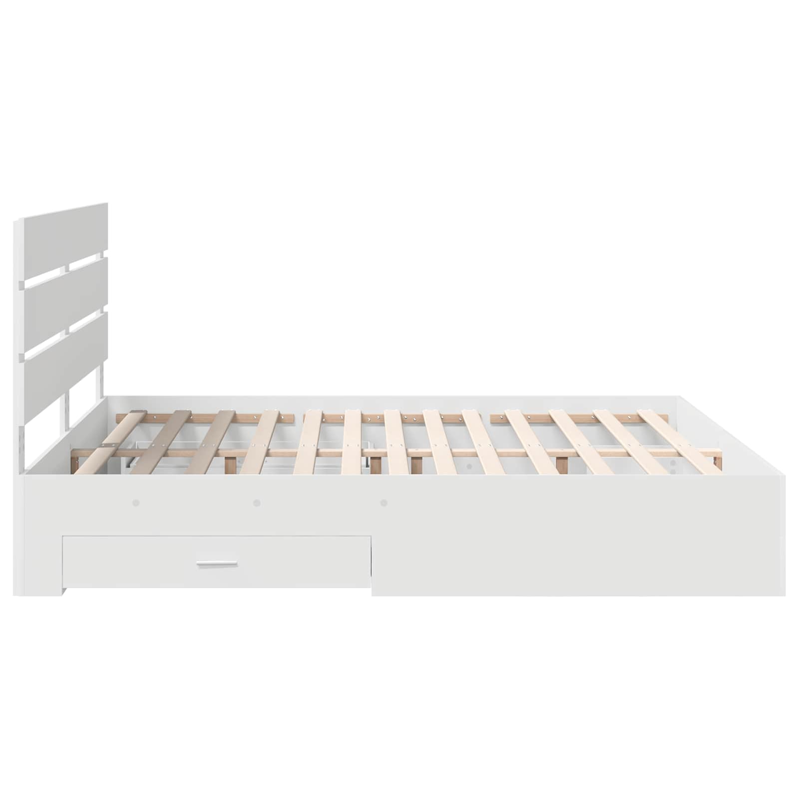 Sengestamme Med Skuff Hvit 180 X 200 Cm Konstruert Tre