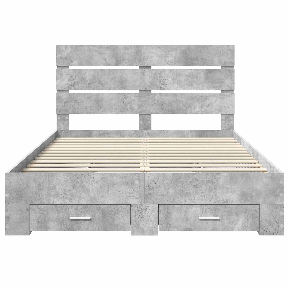 Sengestamme Med Skuff Betonggrå 160 X 200 Cm Konstruert Tre