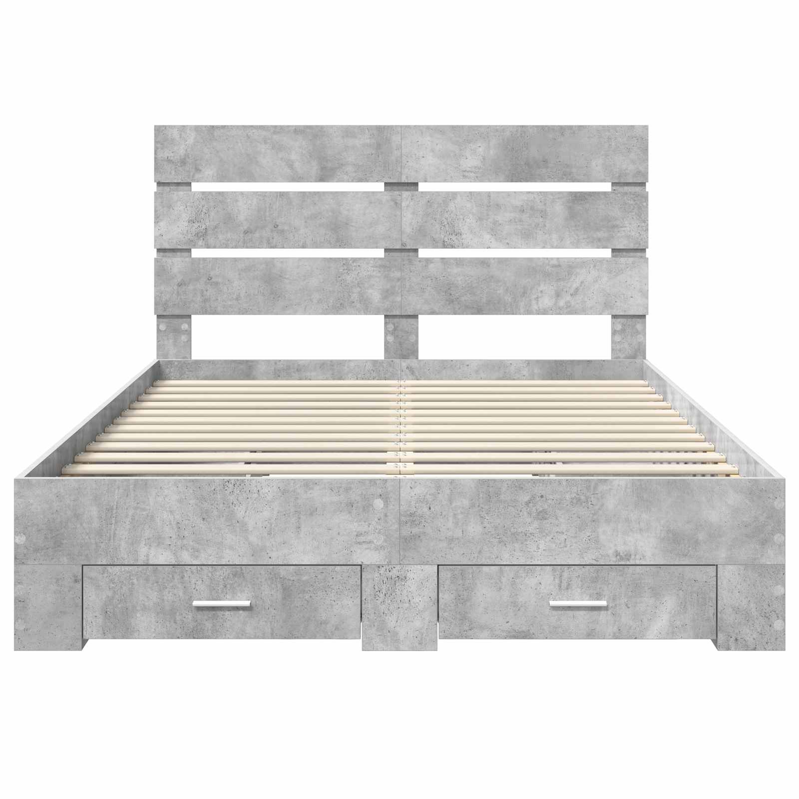 Sengestamme Med Skuff Betonggrå 160 X 200 Cm Konstruert Tre