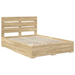 Sengestamme Med Skuff Sonoma Eik 150 X 200 Cm Konstruert Tre