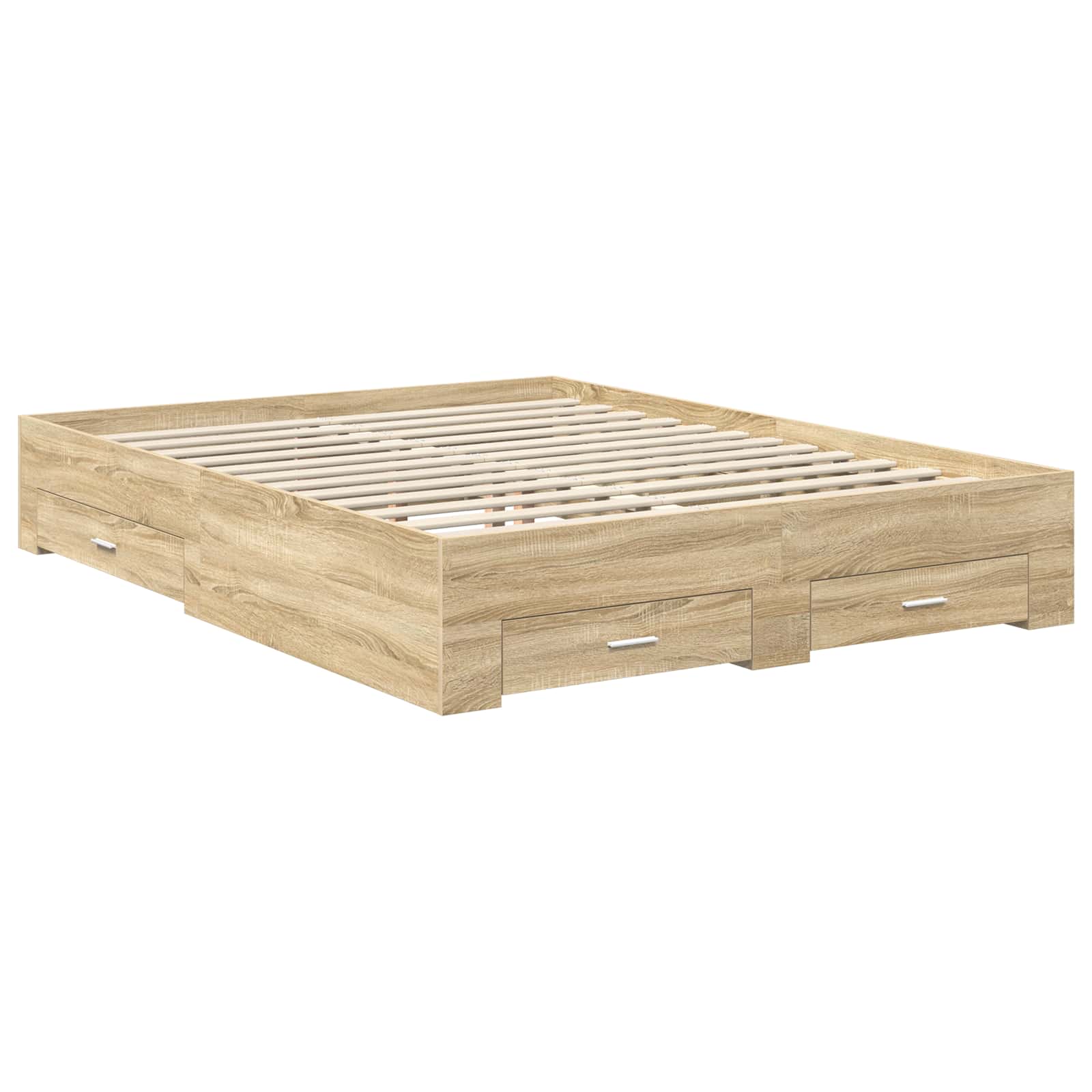 Sengestamme Med Skuff Sonoma Eik 150 X 200 Cm Konstruert Tre