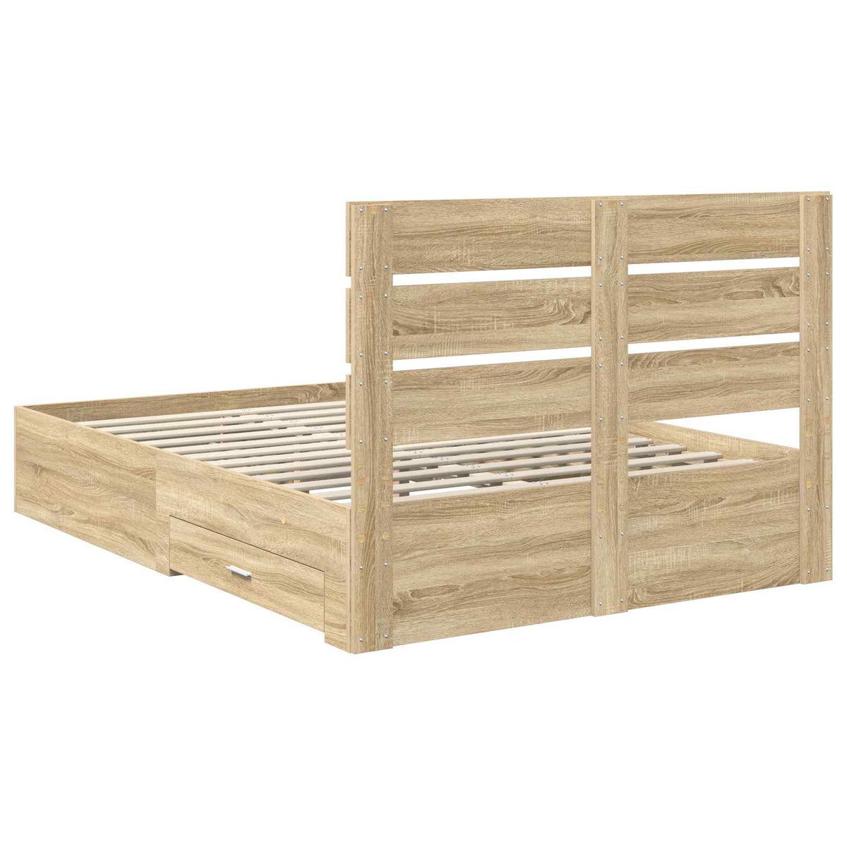 Sengestamme Med Skuff Sonoma Eik 150 X 200 Cm Konstruert Tre