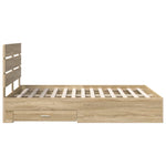 Sengestamme Med Skuff Sonoma Eik 150 X 200 Cm Konstruert Tre