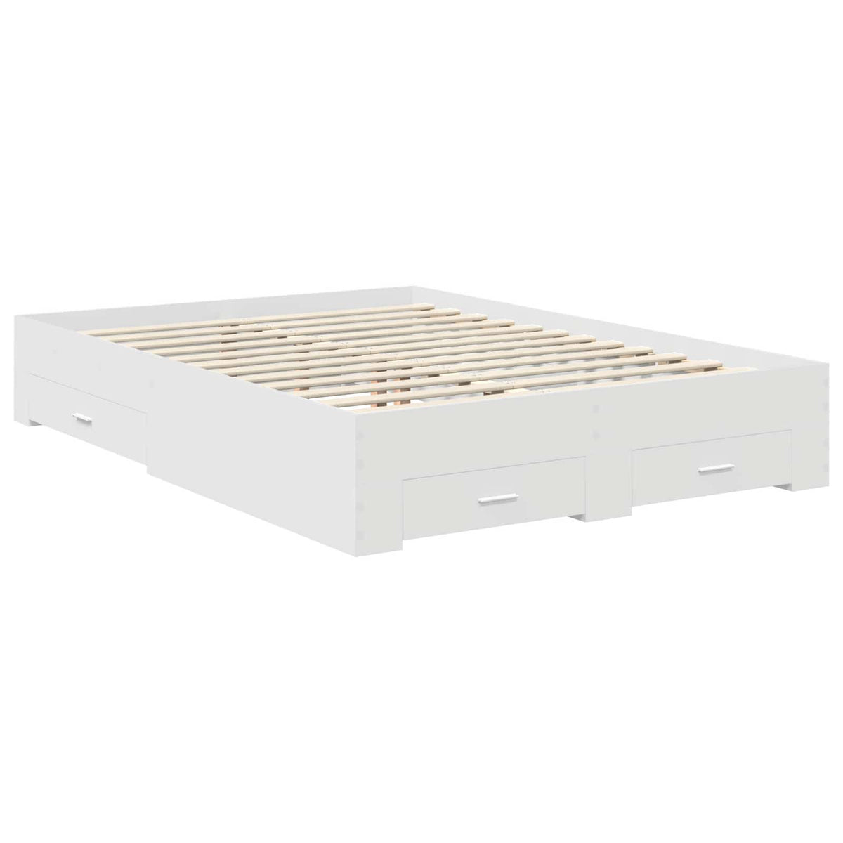Sengestamme Med Skuff Hvit 140 X 200 Cm Konstruert Tre