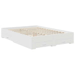 Sengestamme Med Skuff Hvit 140 X 200 Cm Konstruert Tre
