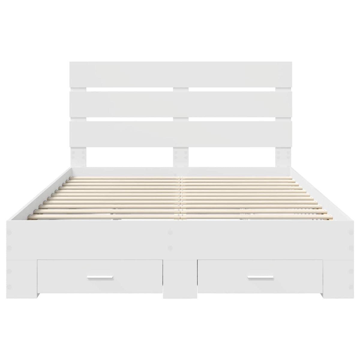 Sengestamme Med Skuff Hvit 140 X 200 Cm Konstruert Tre