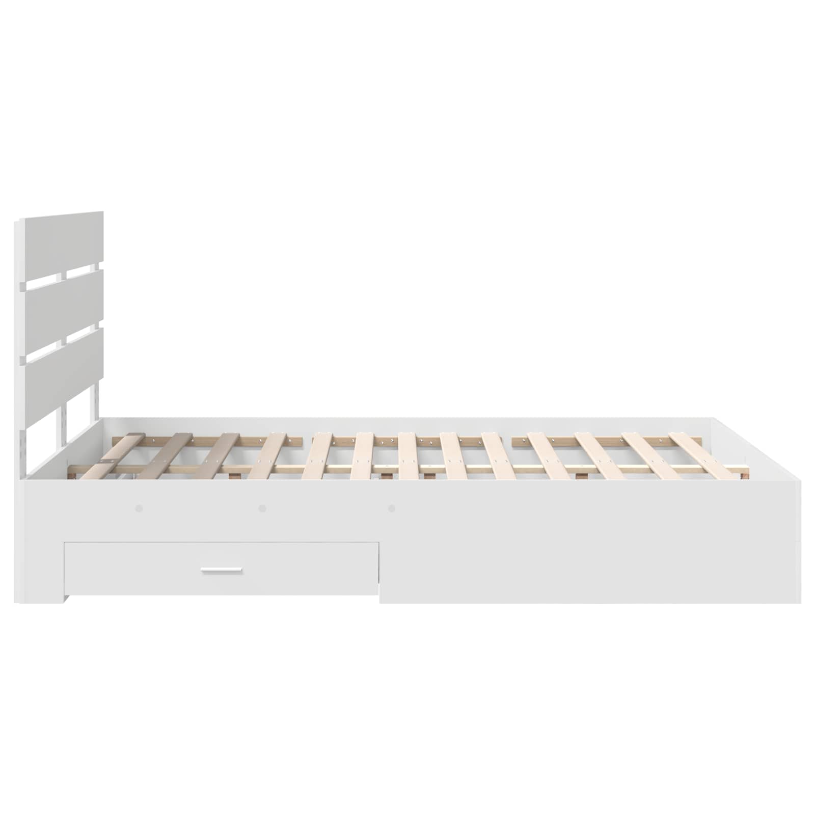 Sengestamme Med Skuff Hvit 140 X 200 Cm Konstruert Tre