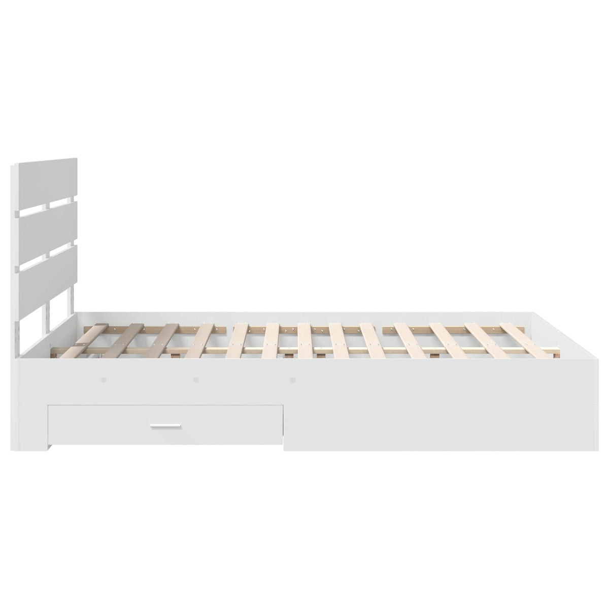 Sengestamme Med Skuff Hvit 140 X 190 Cm Konstruert Tre
