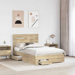 Sengestamme Med Skuff Sonoma Eik 135 X 190 Cm Konstruert Tre