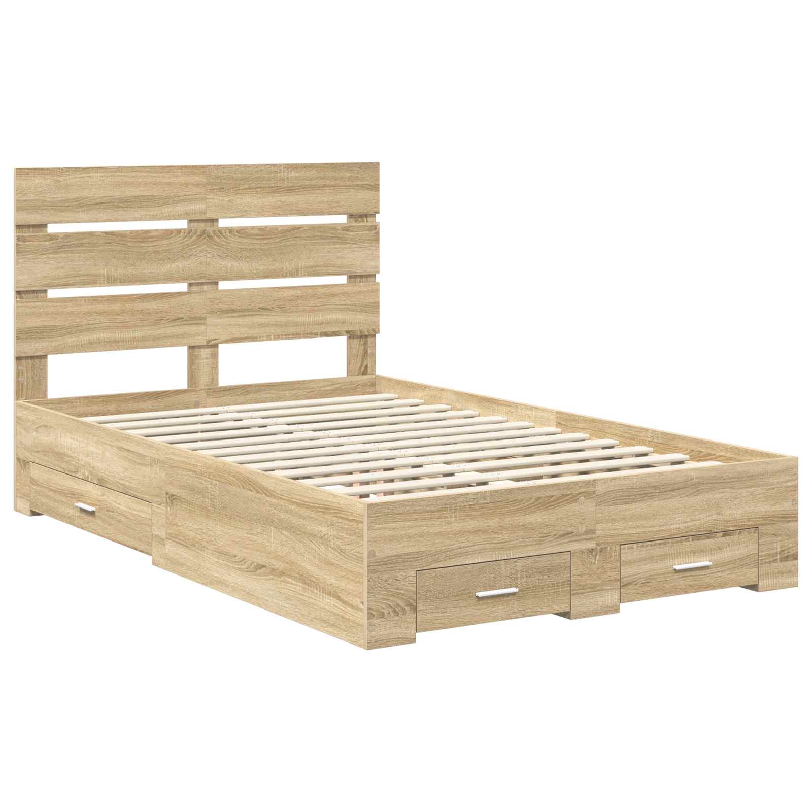Sengestamme Med Skuff Sonoma Eik 135 X 190 Cm Konstruert Tre
